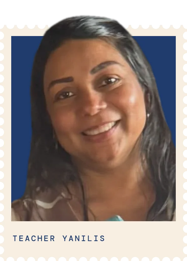 Yanilis Romero en su estampilla de Teacher Yanilis